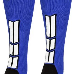 MadSportsStuff Baseball Socks Royal Player ID Custom Number Over The Calf Socks For Softball Baseball Football Boys And Girls