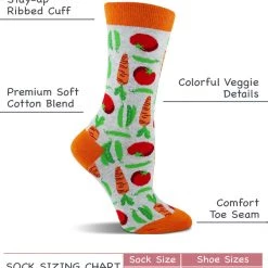 WHD Vegetable Socks For Women - Vegans And Gardeners Gift - 2-Pack Crazy Socks - Crew
