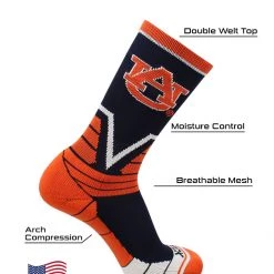 TCK Auburn Tigers Socks Victory Crew All Schools