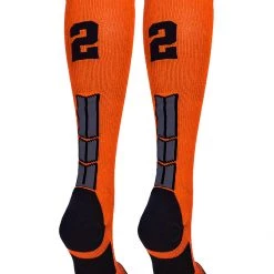 MadSportsStuff Softball Socks Orange And Black Player ID Custom Number Over The Calf Socks For Softball Baseball Football Boys And Girls 184 MadSportsStuff Softball Socks Orange And Black Player ID Custom Number Over The Calf Socks For Softball Baseball Football Boys And Girls