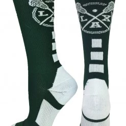 MadSportsStuff LAX Lacrosse Socks With Lacrosse Sticks Athletic Crew Socks (multiple Colors)
