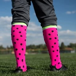 MadSportsStuff Neon Watermelon Athletic Over The Calf Socks