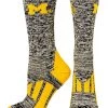 TCK Sports University Of Michigan Wolverines Socks Heathered Crew All Schools