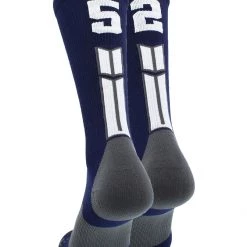 MadSportsStuff Volleyball Socks Navy Player ID Custom Number Crew Socks For Basketball Lacrosse Volleyball Boys And Girls