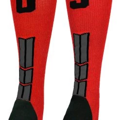 MadSportsStuff Red And Black Player ID Custom Number Over The Calf Socks For Softball Baseball Football Boys And Girls Baseball Socks 181 MadSportsStuff Red And Black Player ID Custom Number Over The Calf Socks For Softball Baseball Football Boys And Girls Baseball Socks