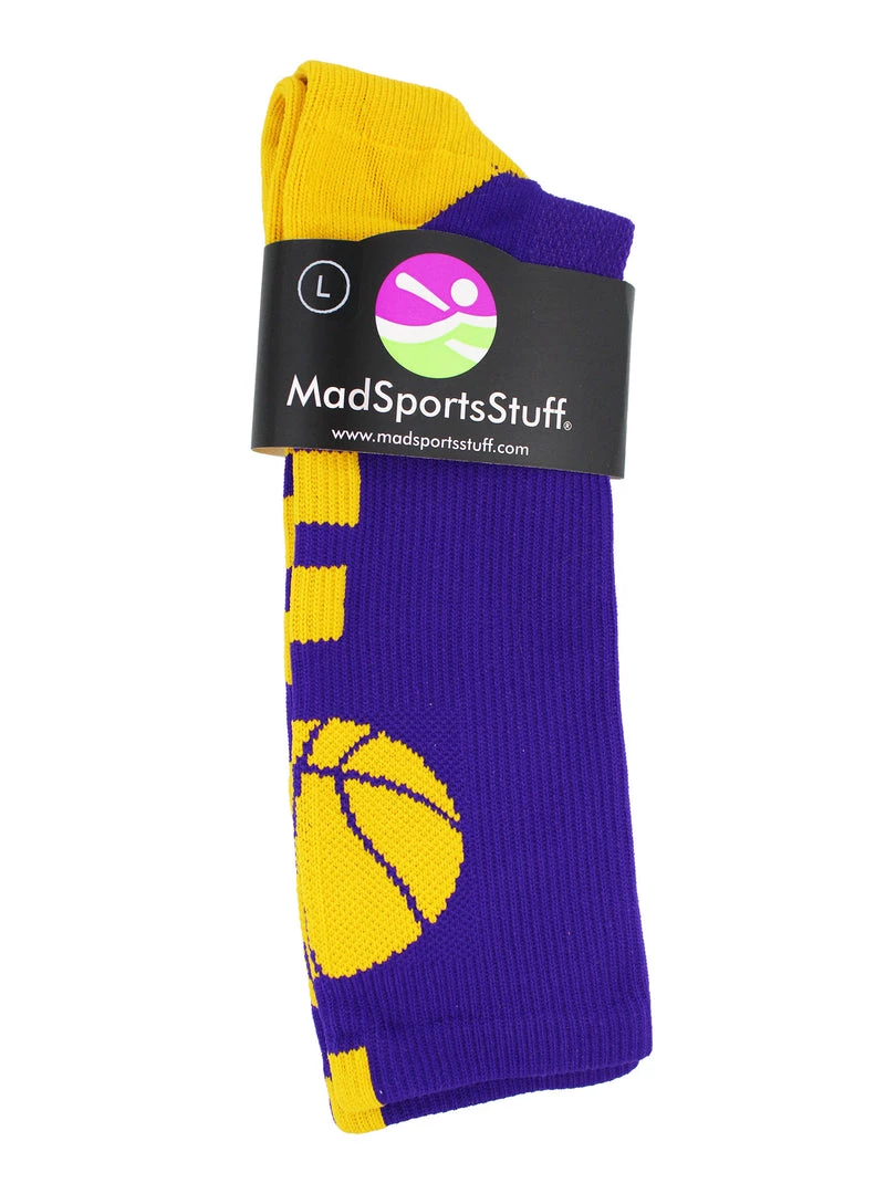 MadSportsStuff Basketball Socks For Boys, Girls, Men, Women- Athletic Crew Socks - Youth And Adult Sizes -Made In The USA 3 MadSportsStuff Basketball Socks For Boys, Girls, Men, Women- Athletic Crew Socks - Youth And Adult Sizes -Made In The USA