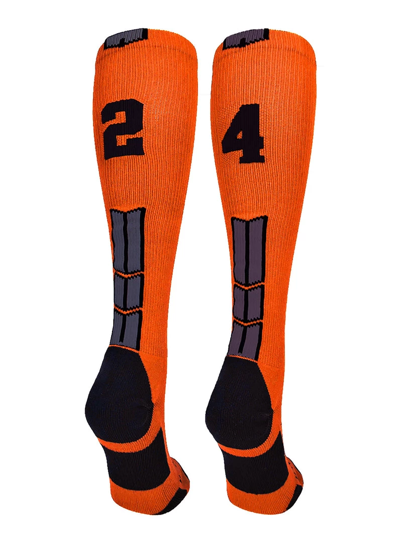 MadSportsStuff Softball Socks Orange And Black Player ID Custom Number Over The Calf Socks For Softball Baseball Football Boys And Girls 81 MadSportsStuff Softball Socks Orange And Black Player ID Custom Number Over The Calf Socks For Softball Baseball Football Boys And Girls