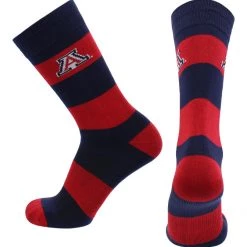 TCK All Schools Arizona Wildcats Socks Game Day Striped Crew Socks
