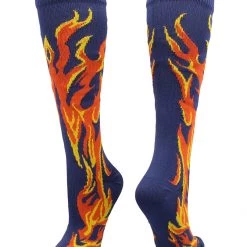 MadSportsStuff Softball Socks With Flames - For Girls Or Boys Women Or Men Baseball Socks