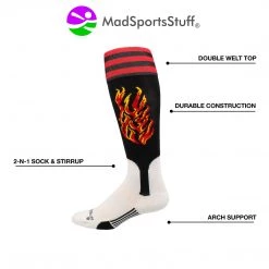 MadSportsStuff Flame Baseball Stirrup Socks Baseball Socks