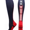 MadSportsStuff Patriot USA Flag Stars And Stripes Over The Calf Socks