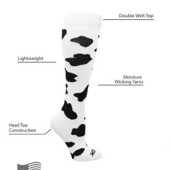 TCK Softball Socks Krazisox Cow Print Over The Calf Socks