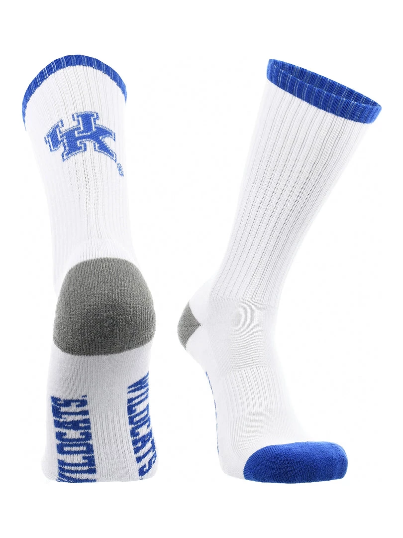 TCK Kentucky Wildcats Socks Basic Crew White Socks 1 TCK Kentucky Wildcats Socks Basic Crew White Socks