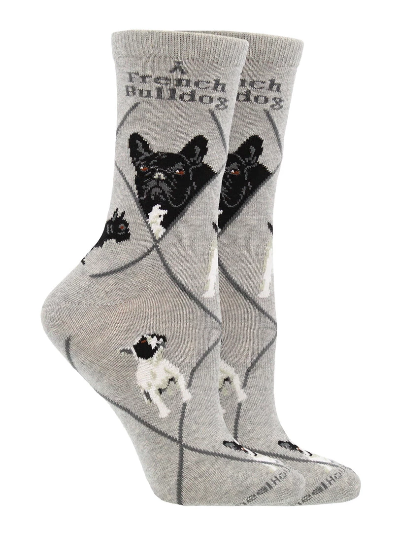WHD French Bulldog Socks For Women Gift For Dog Lovers Crazy Socks - Crew 4 WHD French Bulldog Socks For Women Gift For Dog Lovers Crazy Socks - Crew