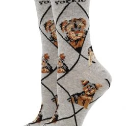 WHD Crazy Socks - Crew Yorkie Puppy Socks For Women Gift For Dog Lovers