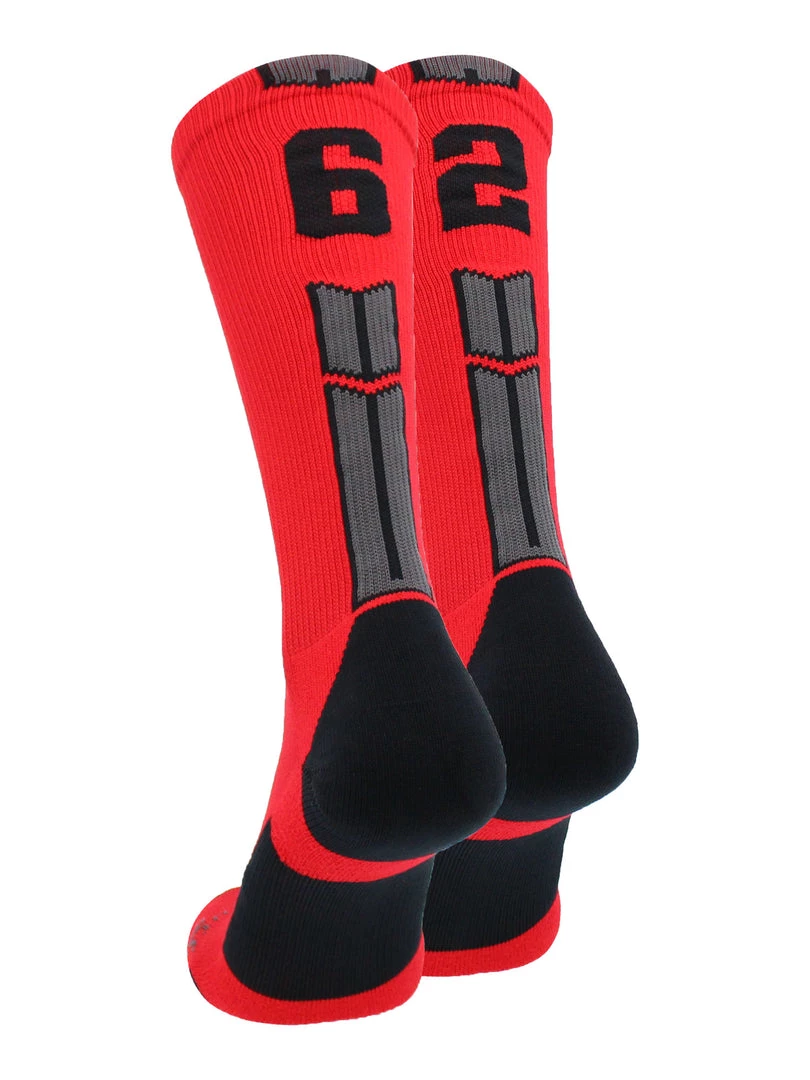 MadSportsStuff Red And Black Player ID Custom Number Crew Socks For Basketball Lacrosse Volleyball Boys And Girls 17 MadSportsStuff Red And Black Player ID Custom Number Crew Socks For Basketball Lacrosse Volleyball Boys And Girls