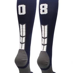 MadSportsStuff Navy Player ID Custom Number Over The Calf Socks For Softball Baseball Football Boys And Girls Softball Socks