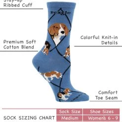 WHD Crazy Socks - Crew Beagle Socks For Women Gift For Dog Lovers