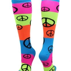 TCK Neon Rainbow Fun Print OTC Socks Softball Socks 14 TCK Neon Rainbow Fun Print OTC Socks Softball Socks