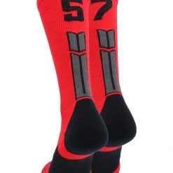 MadSportsStuff Red And Black Player ID Custom Number Crew Socks For Basketball Lacrosse Volleyball Boys And Girls 126 MadSportsStuff Red And Black Player ID Custom Number Crew Socks For Basketball Lacrosse Volleyball Boys And Girls