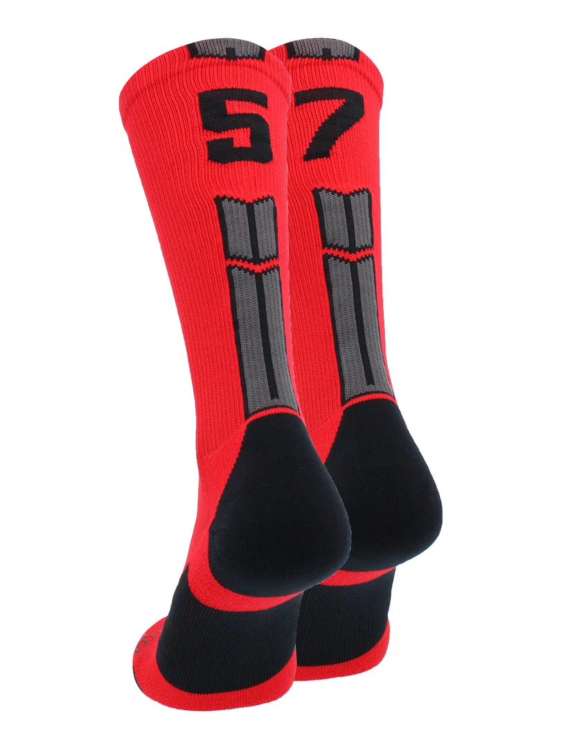 MadSportsStuff Red And Black Player ID Custom Number Crew Socks For Basketball Lacrosse Volleyball Boys And Girls 22 MadSportsStuff Red And Black Player ID Custom Number Crew Socks For Basketball Lacrosse Volleyball Boys And Girls