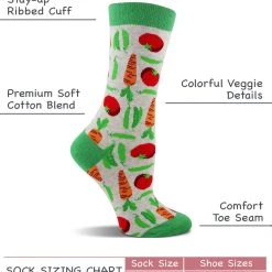 WHD Vegetable Socks For Women - Vegans And Gardeners Gift - 2-Pack Crazy Socks - Crew
