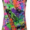 MadSportsStuff Keyhole Style Paint Splatter Foil Girls Gymnastics Leotard Leotards