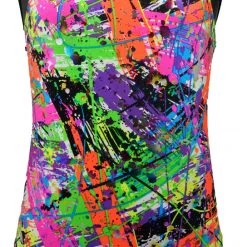 MadSportsStuff Keyhole Style Paint Splatter Foil Girls Gymnastics Leotard Leotards
