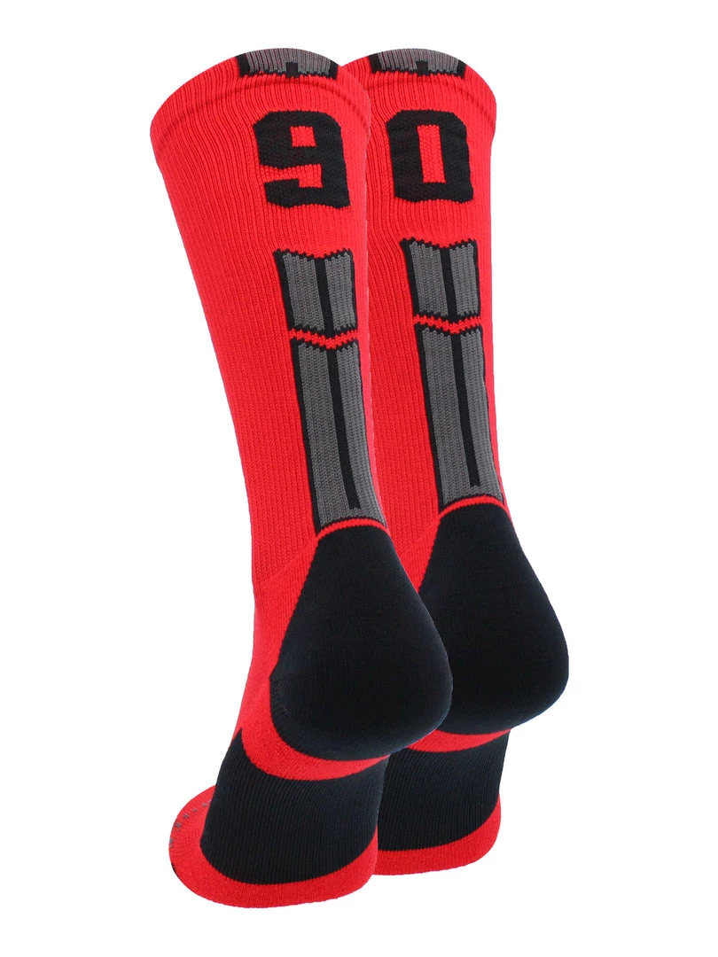 MadSportsStuff Red And Black Player ID Custom Number Crew Socks For Basketball Lacrosse Volleyball Boys And Girls 39 MadSportsStuff Red And Black Player ID Custom Number Crew Socks For Basketball Lacrosse Volleyball Boys And Girls