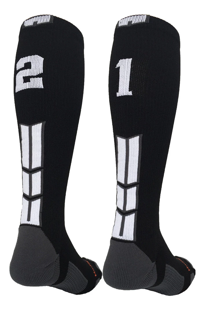 MadSportsStuff Softball Socks Black Player ID Custom Number Over The Calf Socks For Softball Baseball Football Boys And Girls 58 MadSportsStuff Softball Socks Black Player ID Custom Number Over The Calf Socks For Softball Baseball Football Boys And Girls