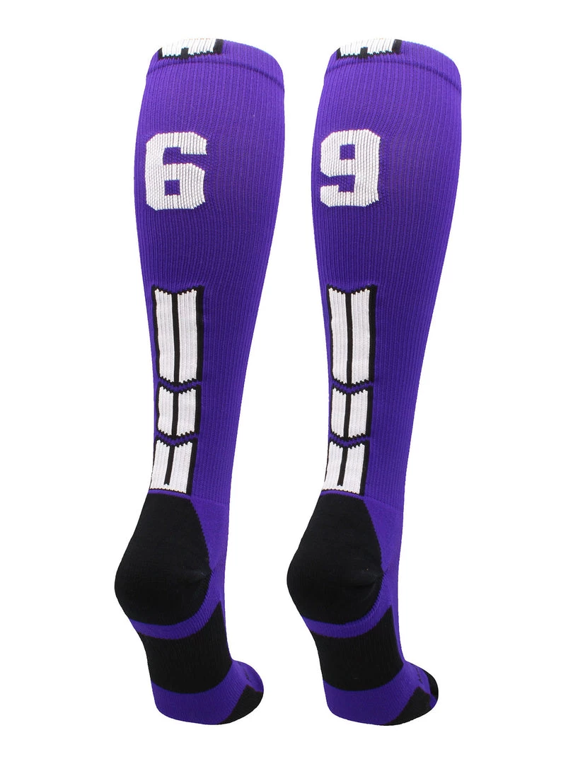 MadSportsStuff Purple Player ID Custom Number Over The Calf Socks For Softball Baseball Football Boys And Girls 11 MadSportsStuff Purple Player ID Custom Number Over The Calf Socks For Softball Baseball Football Boys And Girls