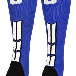 MadSportsStuff Baseball Socks Royal Player ID Custom Number Over The Calf Socks For Softball Baseball Football Boys And Girls