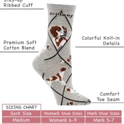 WHD Brittany Spaniel Socks For Women Gift For Dog Lovers Crazy Socks - Crew