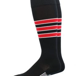 MadSportsStuff Dugout 3 Stripe Baseball Socks Over The Calf Length (Multiple Colors)