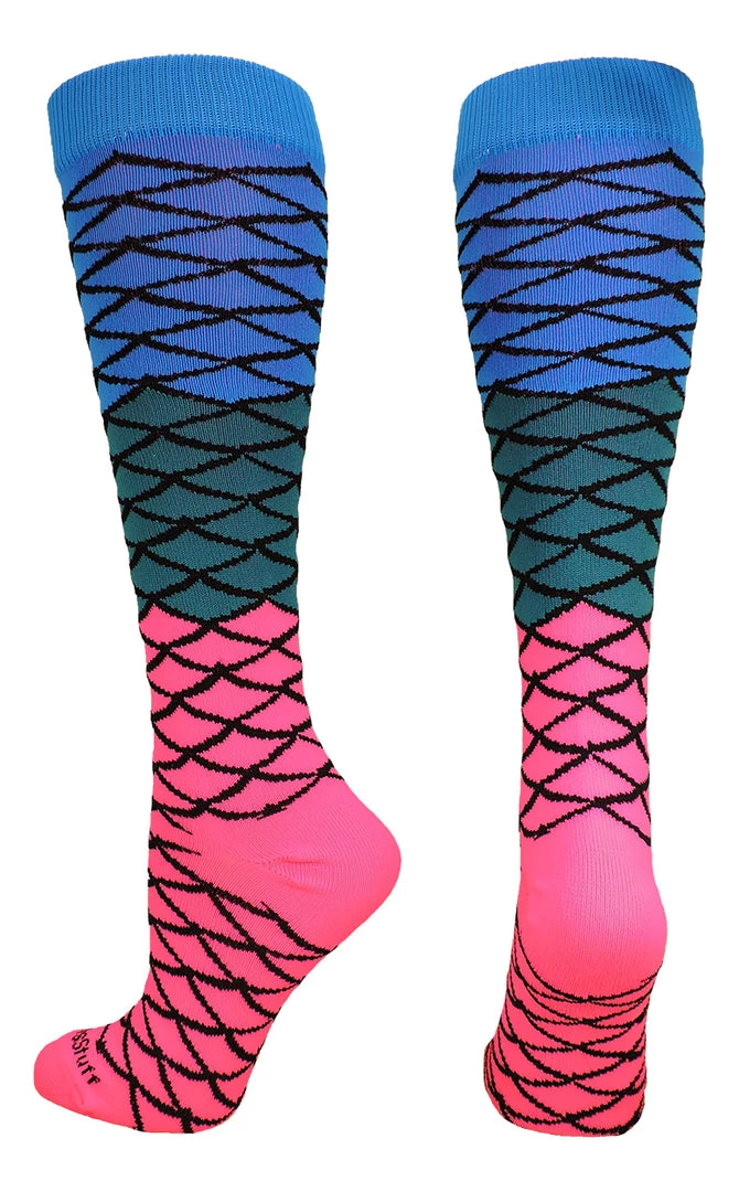 MadSportsStuff Neon Mermaid Athletic Over The Calf Socks Softball Socks 1 MadSportsStuff Neon Mermaid Athletic Over The Calf Socks Softball Socks
