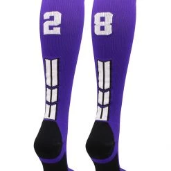 MadSportsStuff Purple Player ID Custom Number Over The Calf Socks For Softball Baseball Football Boys And Girls Softball Socks 207 MadSportsStuff Purple Player ID Custom Number Over The Calf Socks For Softball Baseball Football Boys And Girls Softball Socks