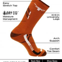 TCK Texas Longhorns Socks University Of Texas Longhorns Champion Crew Socks