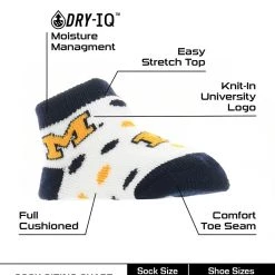 TCK All Schools Michigan Wolverines Toddler Socks Low Cut Little Fan