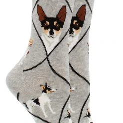 WHD Rat Terrier Socks For Women Gift For Dog Lovers Crazy Socks - Crew