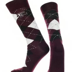 TCK All Schools Texas A&M Aggies Argyle Dress Socks NCAA Fanwear Crew Length