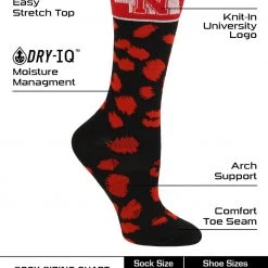 TCK All Schools Nebraska Cornhuskers Socks Womens Savage Crew Socks