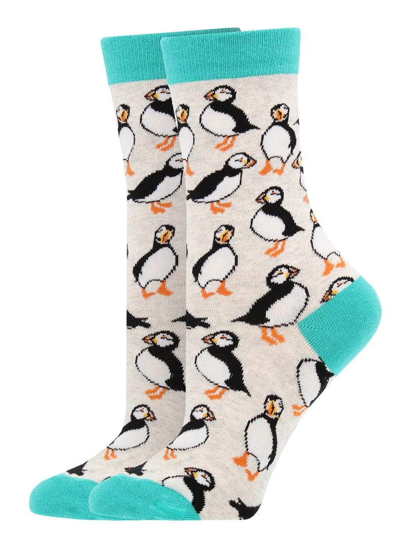 WHD Crazy Socks - Crew Puffin Socks For Women Gift For Bird Lovers 2 WHD Crazy Socks - Crew Puffin Socks For Women Gift For Bird Lovers