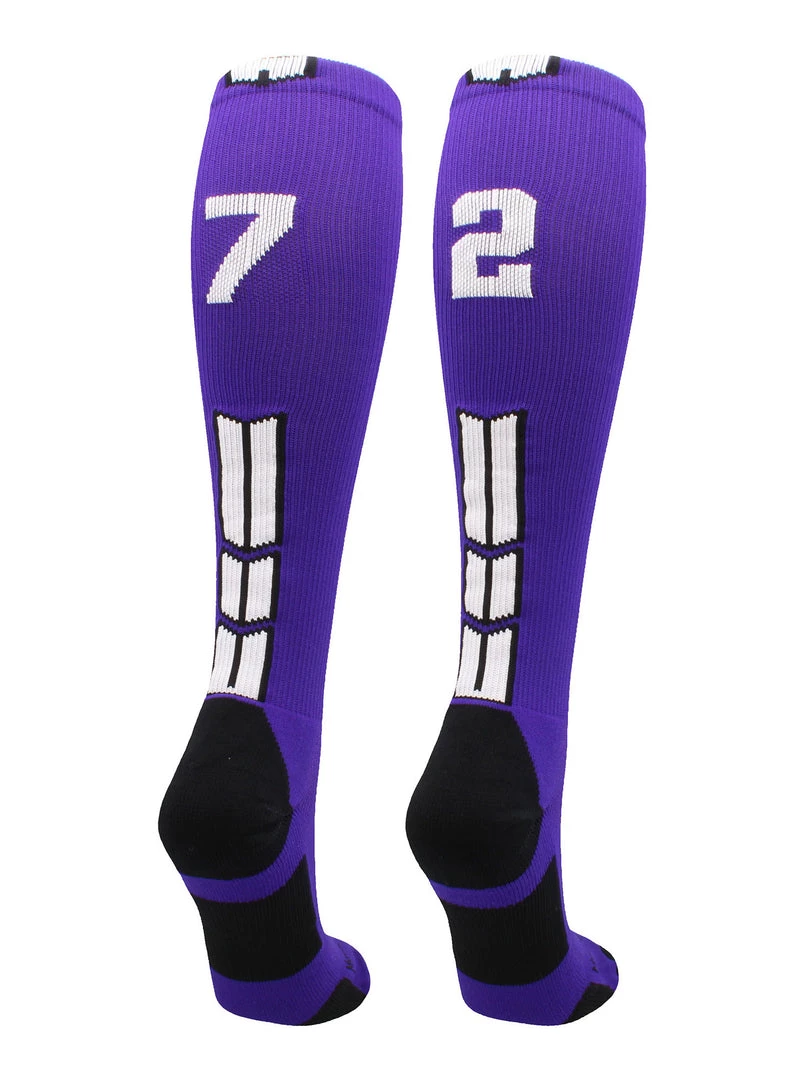 MadSportsStuff Purple Player ID Custom Number Over The Calf Socks For Softball Baseball Football Boys And Girls 8 MadSportsStuff Purple Player ID Custom Number Over The Calf Socks For Softball Baseball Football Boys And Girls