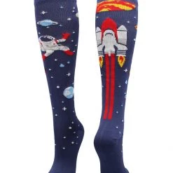MadSportsStuff Soccer Socks Astronaut In Space Socks Athletic Over The Calf Length