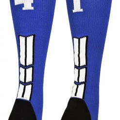 MadSportsStuff Baseball Socks Royal Player ID Custom Number Over The Calf Socks For Softball Baseball Football Boys And Girls
