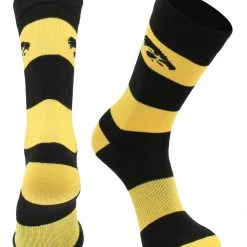 TCK Iowa Hawkeyes Socks Game Day Striped Crew Socks All Schools