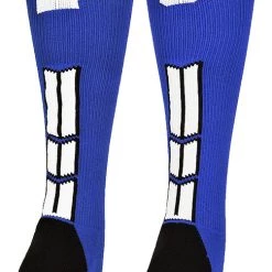 MadSportsStuff Royal Player ID Custom Number Over The Calf Socks For Softball Baseball Football Boys And Girls