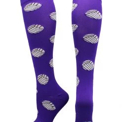 MadSportsStuff Volleyball Socks With Volleyball Print Over The Calf