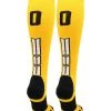 MadSportsStuff Gold Player ID Custom Number Over The Calf Socks For Softball Baseball Football Boys And Girls Softball Socks