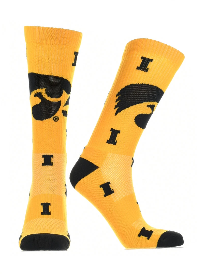 TCK Iowa Hawkeyes Socks Crew Length Sock Mayhem 2 TCK Iowa Hawkeyes Socks Crew Length Sock Mayhem